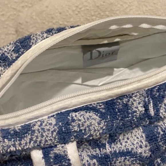 Authentic Vintage christian dior monogram terry cloth towel bag in blue - Picture 7 of 11